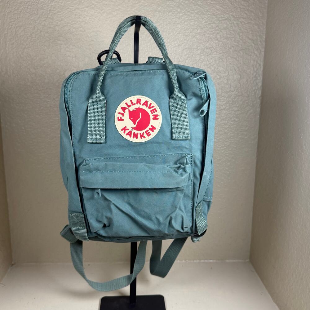 FJALLRAVEN KANKEN MINI BACKPACK IN FROST GREEN EXCELLENT CONDITION